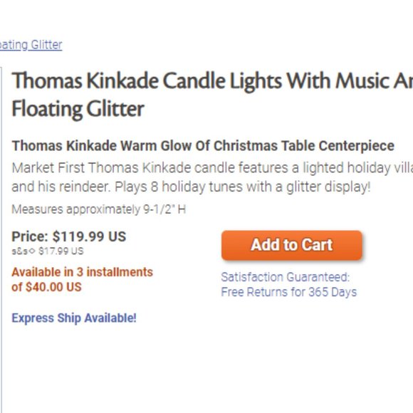 Thomas Kinkade Warm Glow of Christmas Table Centerpiece - Picture 3 of 3